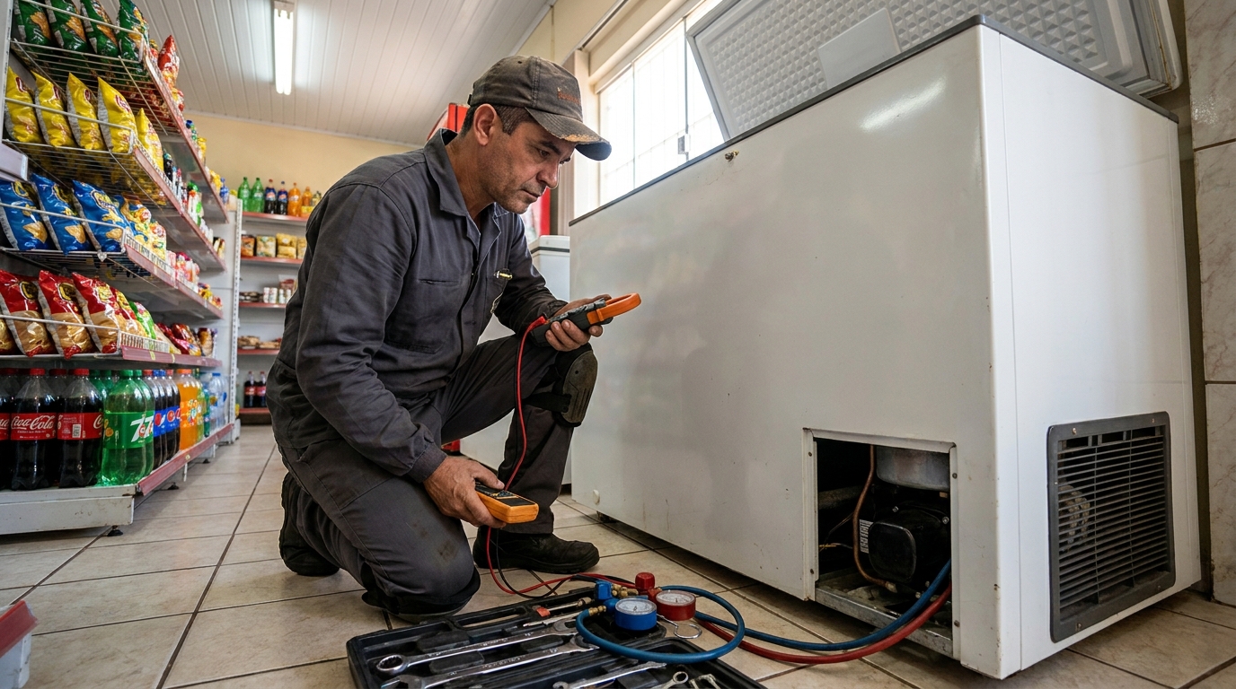 Conserto de placa eletrônica de freezer no Jd Sandra, Cotia‑SP